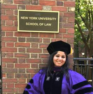 In 2017, Pallavi Chandrasekhar graduated with an LL.M. from the School of Law at New York University.