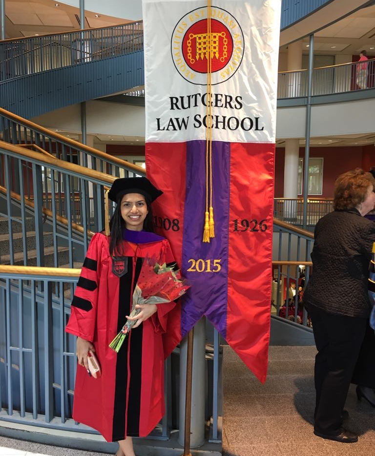 Vidhi Shah is a 2014 law graduate of the Government Law College Mumbai (BLS LLB) who enrolled for the 2-year accelerated JD at Rutgers Law School.
